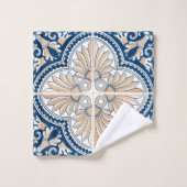 Blauwe tegels Mediterraan Bad Handdoek (Wasdoekje)