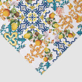 Blauwe Tegels Mediterraan Patroon Tissuepapier (Detail)