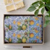 Blauwe Tegels Mediterraan Patroon Tissuepapier (Geschenk)