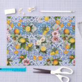Blauwe Tegels Mediterraan Patroon Tissuepapier (Craft)