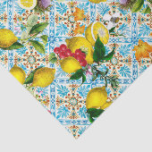 Blauwe Tegels Mediterraan Patroon Tissuepapier (Detail)