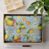 Blauwe Tegels Mediterraan Patroon Tissuepapier (Geschenk)