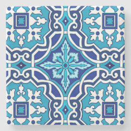 Blauwe tegels, mediterrane tegels, majolica stenen onderzetter