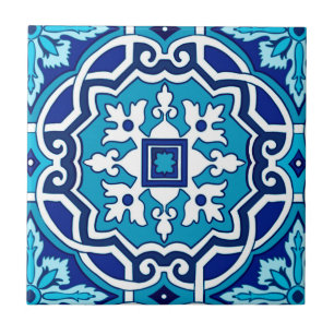 Blauwe tegels, mediterrane tegels, majolica tegeltje