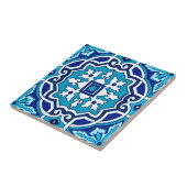 Blauwe tegels, mediterrane tegels, majolica tegeltje (Zijkant)