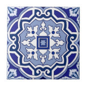 Blauwe tegels, mediterrane tegels, majolica tegeltje (Voorkant)