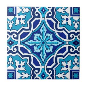 Blauwe tegels, mediterrane tegels, majolica tegeltje