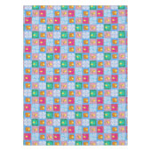 Blauwe tegels, mozaïek, majolica, citroen, tafelkleed (Voorkant)