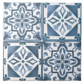 Blauwe tegels, mozaïek, majolica, citroen, tegeltje (Voorkant)