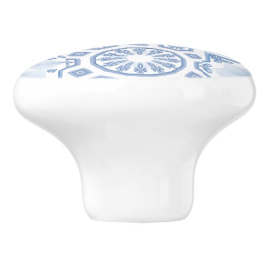 Blauwe tegels, mozaïek, majolica, keramische knop (Zijkant)