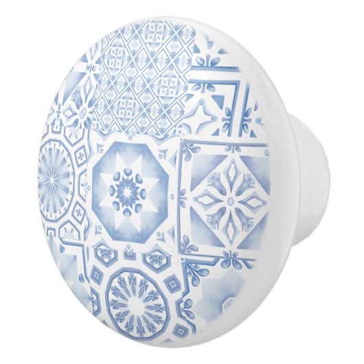 Blauwe tegels, mozaïek, majolica, keramische knop (Rechts)