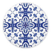 Blauwe tegels, mozaïek, majolica, keramische knop (Voorkant)