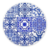Blauwe tegels, mozaïek, majolica, keramische knop (Voorkant)