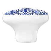 Blauwe tegels, mozaïek, majolica, keramische knop (Zijkant)