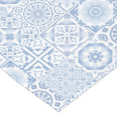 Blauwe tegels, mozaïek, majolica, korte tafelloper (Hoek)