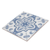 Blauwe tegels, mozaïek, majolica, tegeltje (Zijkant)