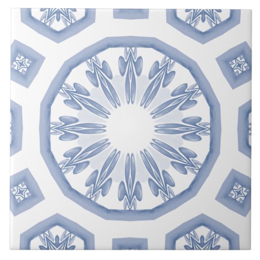 Blauwe tegels, mozaïek, majolica, tegeltje (Voorkant)