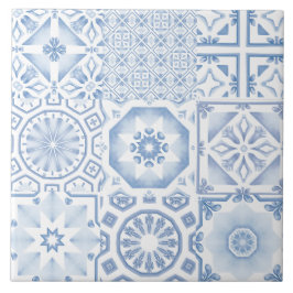 Blauwe tegels, mozaïek, majolica, tegeltje