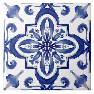 Blauwe tegels, mozaïek, majolica, tegeltje