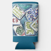 Blauwe tegels seltzer blikjeskoeler (Achterkant)