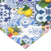 Blauwe tegels, Siciliaans, majolica, mozaïekkunst, Korte Tafelloper (Hoek)