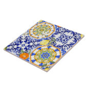 Blauwe tegels, Siciliaans, majolica, mozaïekkunst, Tegeltje (Zijkant)