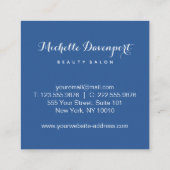 Blauwe tegels stilish vierkant visitekaartje (Achterkant)