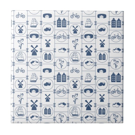 Blauwe tegels tegeltje (Voorkant)