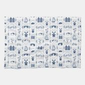 Blauwe tegels theedoek (Horizontaal)