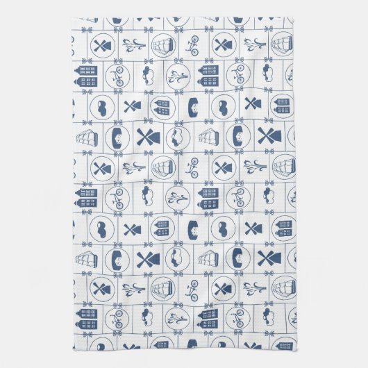 Blauwe tegels theedoek (Verticaal)