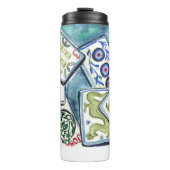 Blauwe tegels thermosbeker (Voorkant)