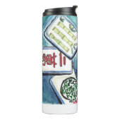 Blauwe tegels thermosbeker (Gedraaid links)