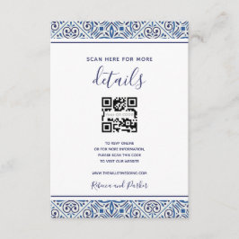 Blauwe tegels trouwgegevens QR-code invoegen kaart