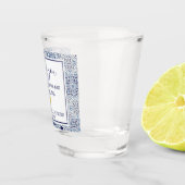Blauwe tegels Trouwgunst Bedankt Shot Glas (Rechts)