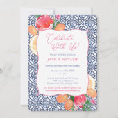 Blauwe Tegels Vivid Florals Citrus viert met ons Kaart (Voorkant)