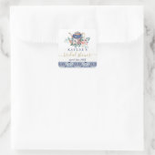 Blauwe tegels Vrijgezellenfeest-theesticker Vierkante Sticker (Tas)