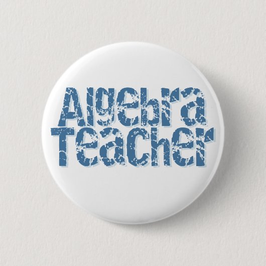 Blauwe tekst Algebra leraar Ronde Button 5,7 Cm (Voorkant)