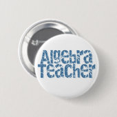 Blauwe tekst Algebra leraar Ronde Button 5,7 Cm (Voorkant /achterkant)