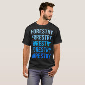 Blauwe Tekst Bosbouw T-shirt (Voorkant volledig)