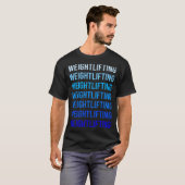 Blauwe Tekst Gewichtheffen Lichten T-shirt (Voorkant volledig)
