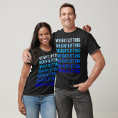 Blauwe Tekst Gewichtheffen Lichten T-shirt (Unisex)