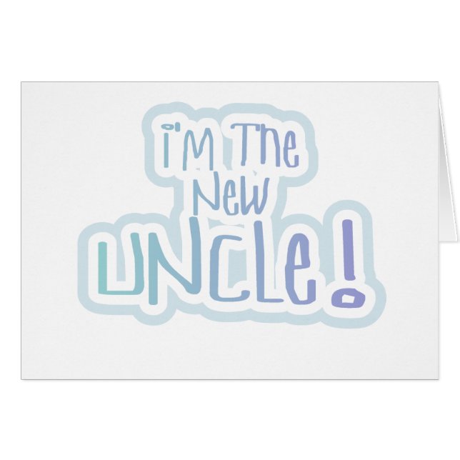Blauwe tekst Ik ben de nieuwe oom (Voorkant Horizontaal)