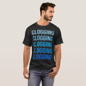 Blauwe Tekst Klompendansen Klomp Klomper T-shirt (Voorkant volledig)