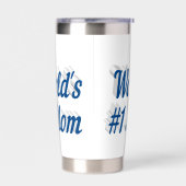 Blauwe tekst mam zee geïsoleerde drinkbeker (Links)