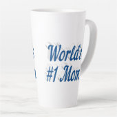 Blauwe tekst mam zee latte mok (Rechterhoek)