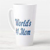 Blauwe tekst mam zee latte mok (Linkerhoek)