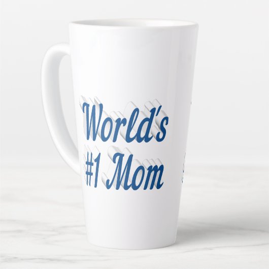 Blauwe tekst mam zee latte mok (Linkerhoek)