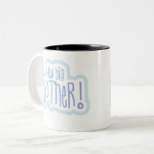 Blauwe tekst Nieuwe Big Brother Tweekleurige Koffiemok (Voorkant links)