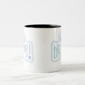 Blauwe tekst Nieuwe Big Brother Tweekleurige Koffiemok (Center)