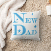 Blauwe tekst Nieuwe pap cadeaus Kussen (Deken)